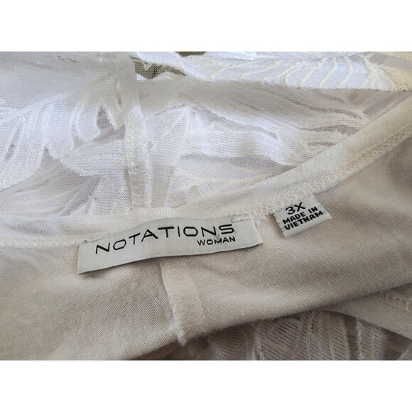 Notations 2 Piece Set Size 3X White Rayon/Poly Lace Top & Tank - Picture 8 of 10